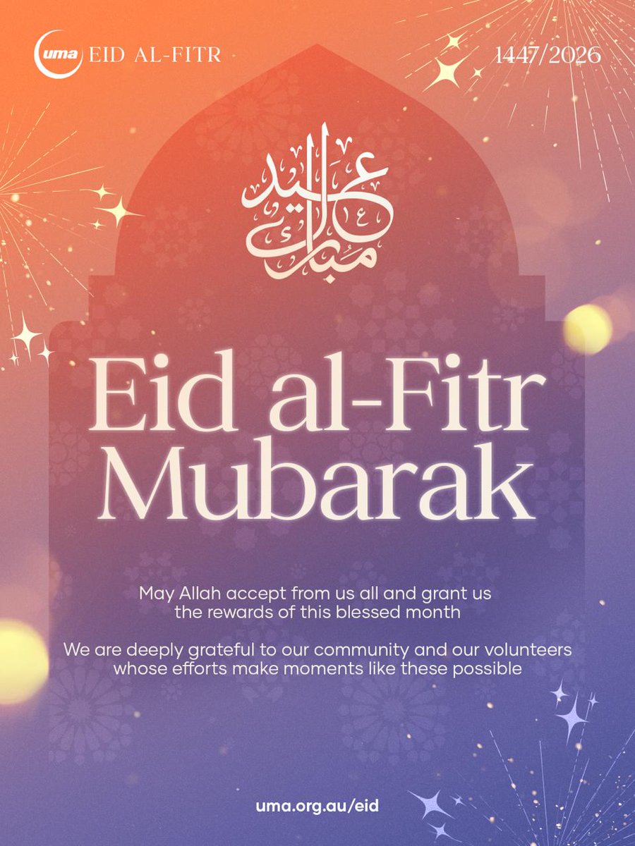 shadialsuleiman's tweet photo. Eid Mubarak to you and your loved ones 🌙✨

On this blessed occasion of Eid al-Fitr, we ask Allah to accept from us all and grant us the rewards of this beautiful month.

May this day bring joy, peace, and blessings into your homes, and may it strengthen the bonds within our community.

We are sincerely grateful to our community and volunteers whose efforts make moments like these possible 🤍

Eid Mubarak once again, may it be filled with happiness and الخير for all.