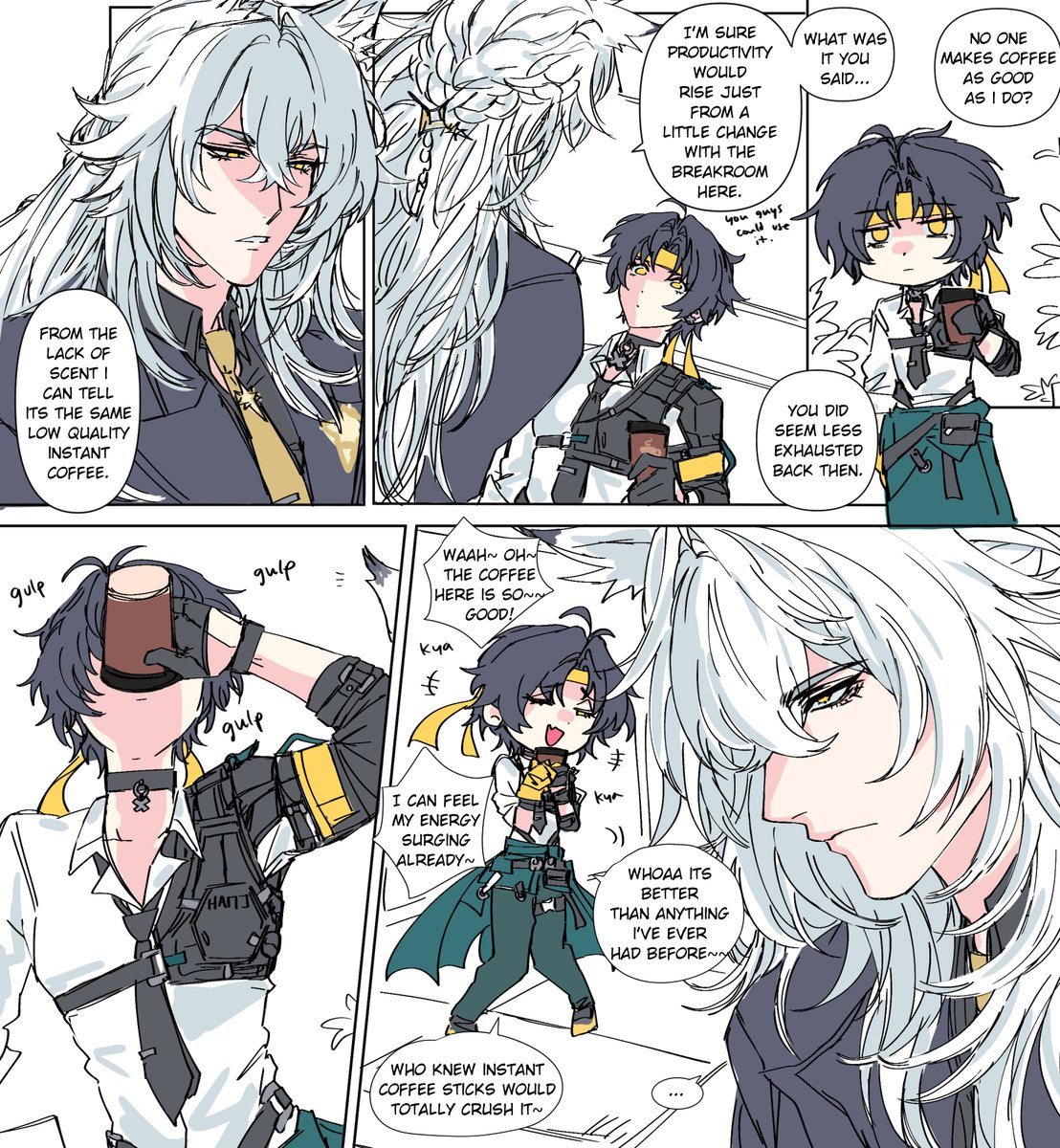 yougei_'s tweet image. ☕🏹 #sevru #harumasa #severian
clownery in the workplace