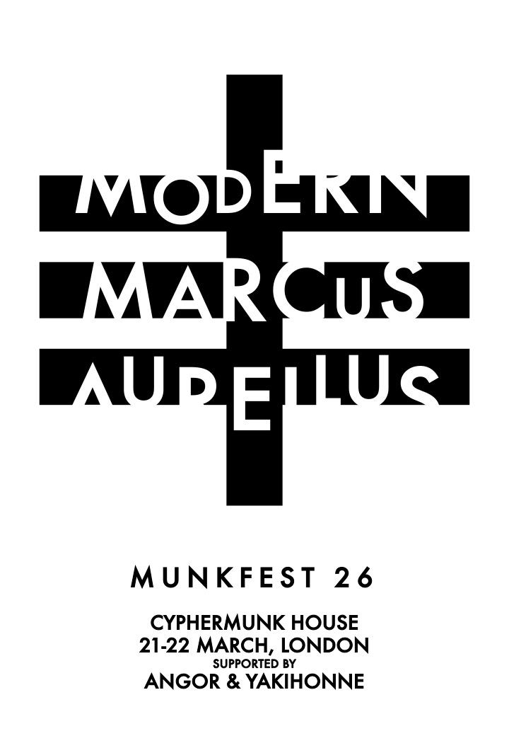 CyphermunkHouse's tweet photo. MUNKFEST 26
21-22 MARCH 2026
Modern Marcus Aurelius
Prof K
@dangershony
Miss Banks
+ more
Tickets - https://t.co/lapsiV9VvZ
#Angor x @YakiHonne
THE NEW FREEDOM TERRITORY IN 315 BLOCKS #London #CMH #Bitcoin #Birthday #Music #Party #Art #Munkfest #TheNewFreedomTerritory https://t.co/vp6jR4jo3z