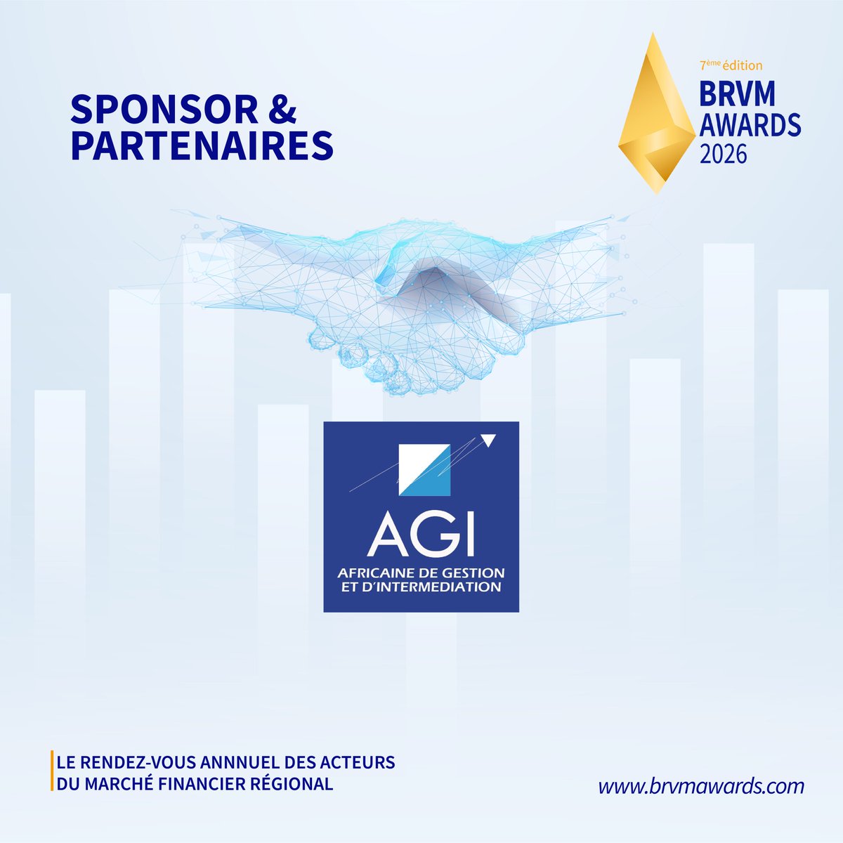 BRVM_UEMOA's tweet photo. #SGI #AGI, partenaire de la 7ᵉ édition des BRVM Awards 2026 à #Dakar
#BRVMAwards2026 #BRVM #MarchéFinancier #FinanceRégionale #Investissement #UEMOA #Epargne #MarchésDeCapitaux #FinanceAfricaine #Partenariat #FinanceDurable #AfricanFinance https://t.co/lv4CiA2zd3