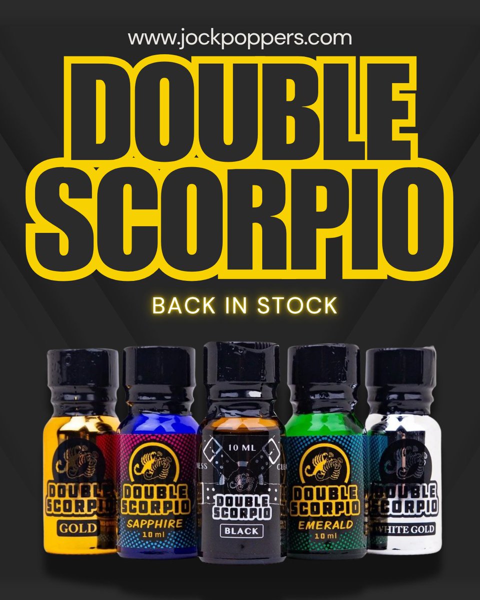 jockpartyuk's tweet image. DOUBLE SCORPIO is BACK 🦂🔥
Power. Rush. No compromise.
Stock up now at jockpoppers.com — your favourites won’t last long.
#DoubleScorpio #BackInStock #PartyReady