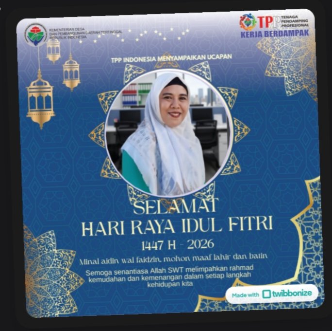 Segenap Pimpinan BPSDM Kemendesa PDT Mengucapkan Selamat Hari Raya Idul Fitri, Mohon Maaf Lahir dan Batin. 
<a href="/YandriSusanto/">Yandri Susanto</a> 
<a href="/bpsdmkemendesa/">Bpsdm Kemendesa</a>
#KementerianDesaPDT
#BPSDMKementerianDesaPDT
#BerkahSuciRamadhan
#IntegritasTPPKemendesaPDT
#TPPKerjaBerdampak
#TenagaPendampingProfesional