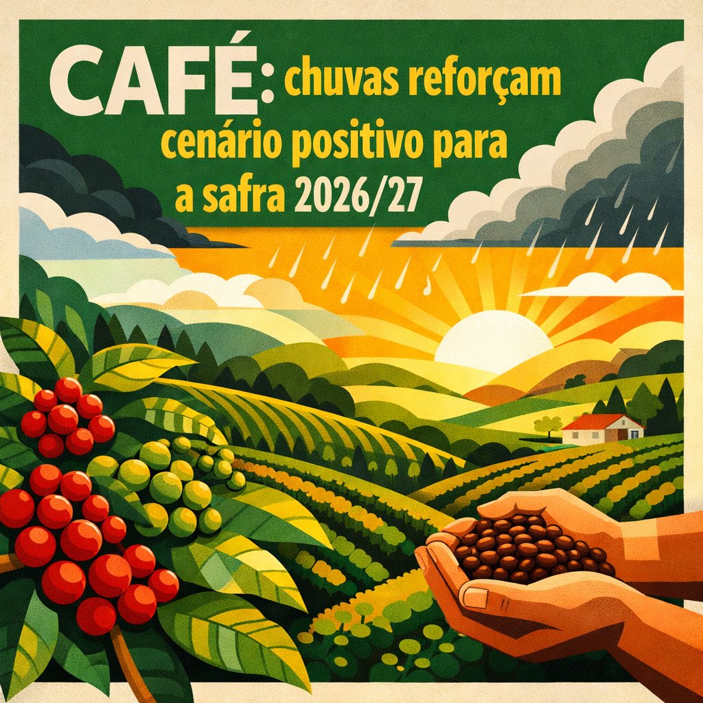 🟥⭕☕⭕🟥   CAFÉ: chuvas reforçam cenário positivo para a safra 2026/27  tinyurl.com/4awn8y6r