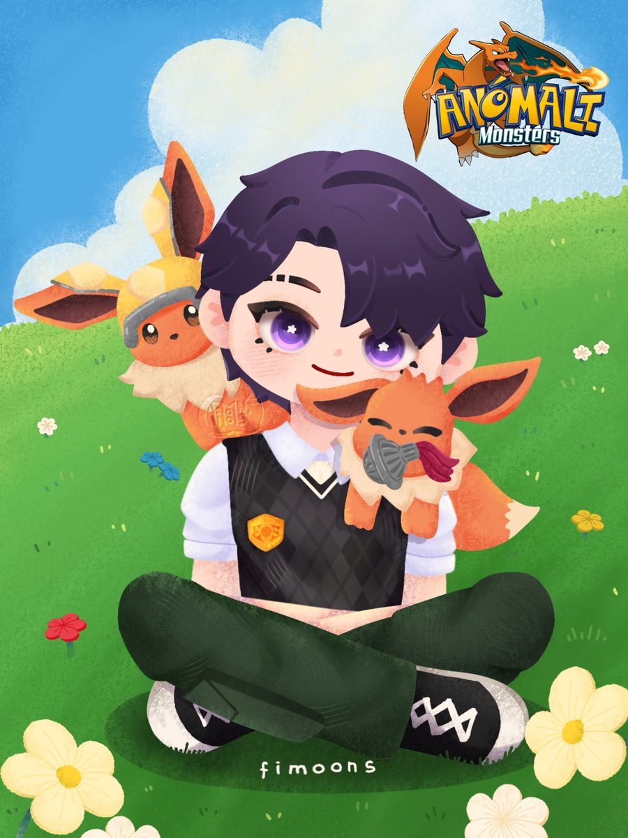 fimoons's tweet photo. Mika and his twin Eevee(s) 🧡💜🧡

#artion 🌒 #AnomaliMonsters https://t.co/6wuKKZ1RPW