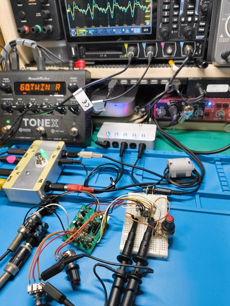 moon335fxdesign's tweet photo. 製作中のOPT-COMP、ちょっとメロウすぎるので原音MIX回路を追加して調整中。　基板作り直しです。 https://t.co/rVKDrsJqkt