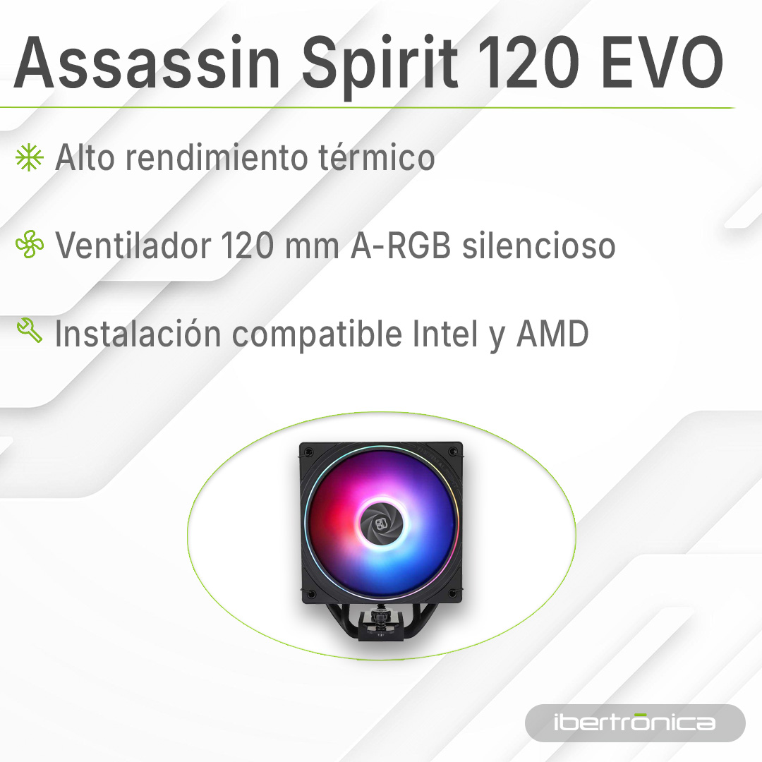 ibertronica's tweet image. ❄️ Mantén tu CPU fría y tu setup impecable. El Thermalright Assassin Spirit 120 EVO Black A-RGB ofrece gran rendimiento térmico, ventilación silenciosa y RGB espectacular. 🔥🖥️ #PCGaming #ARGB #PCBuilder #Cooling 

🔗👇 
zurl.co/EY9ip