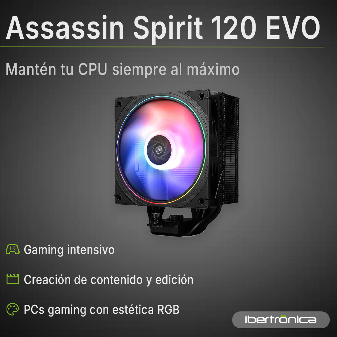 ibertronica's tweet image. ❄️ Mantén tu CPU fría y tu setup impecable. El Thermalright Assassin Spirit 120 EVO Black A-RGB ofrece gran rendimiento térmico, ventilación silenciosa y RGB espectacular. 🔥🖥️ #PCGaming #ARGB #PCBuilder #Cooling 

🔗👇 
zurl.co/EY9ip