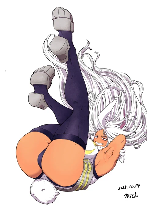 Ass / tail / dark skin / thick thighs / huge breasts / bunny ears / armpits / Mirko siriしっぽ褐色肌太腿巨ちちウサ耳脇の下ミルコ #性癖を好きなだけ開示する見た人もやる