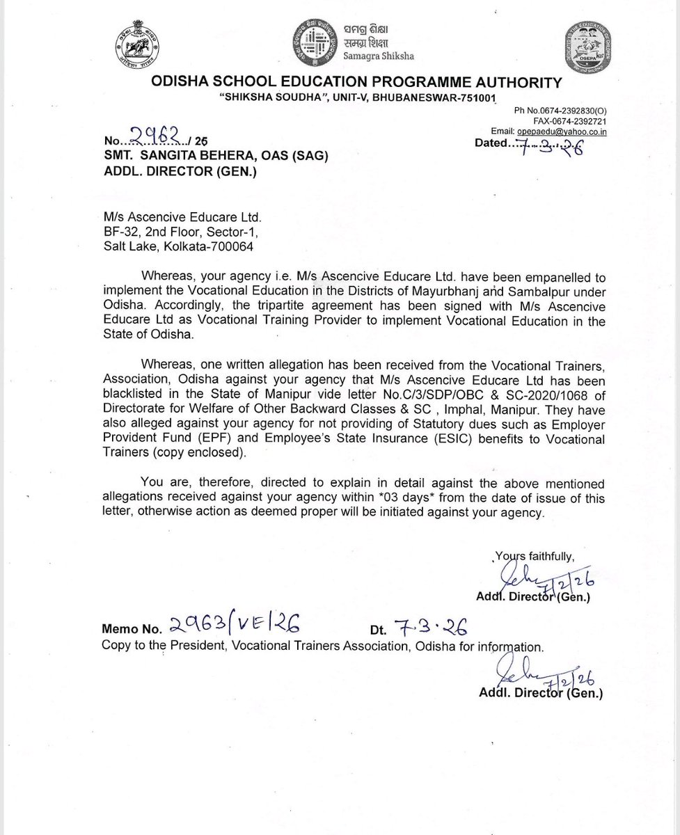 Odisha Vocational Trainers' Association tweet media