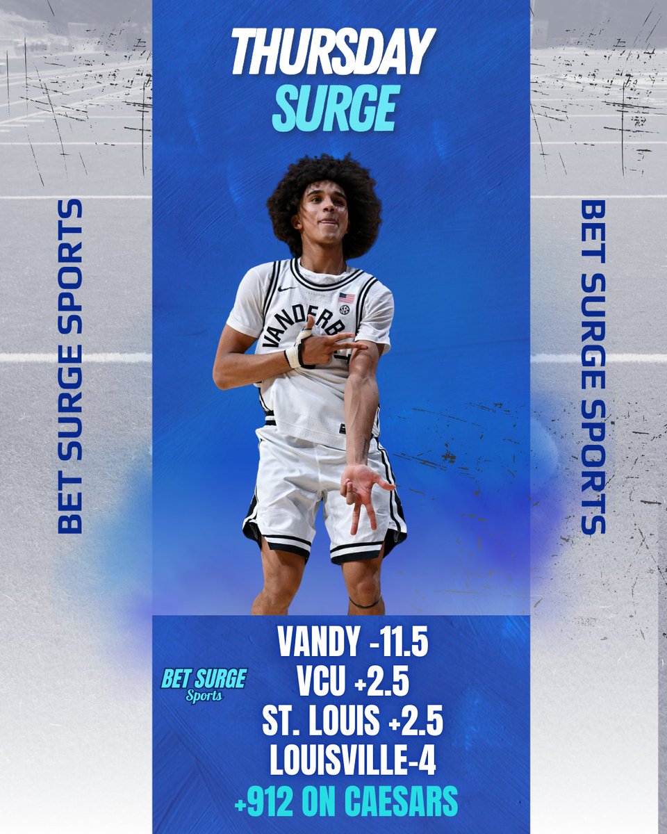 BetSurgeSports's tweet photo. MARCH MADNESS THURSDAY SURGE 🏀🔥

Picks by @jacksont0102 🎯

Take them straight or stack the parlay 💰
Let’s cash
#MarchMadness #BetSurgeSports https://t.co/YFB29pcJhP