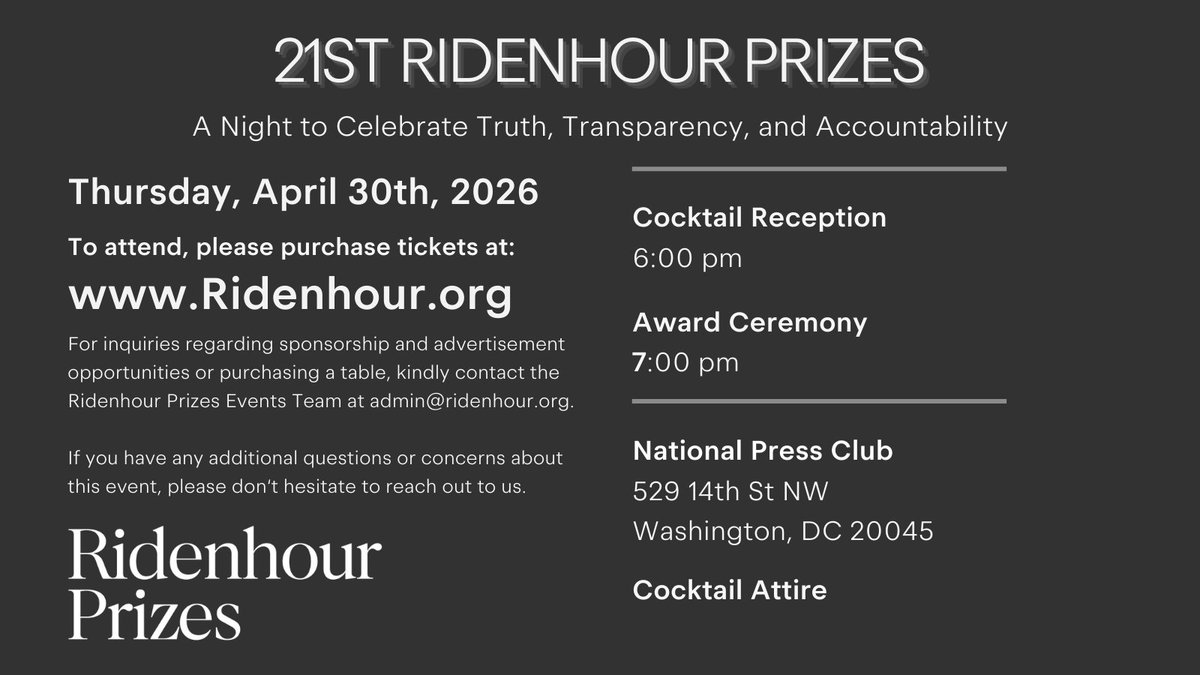 The Ridenhour Prizes tweet media