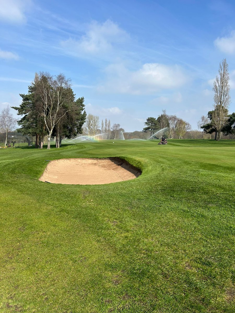 ClubWheatley's tweet photo. Lovely bit of sun over the last few days, start diamond cutting fairways for the season, cut approaches, cut semi rough and aerate remaining tees ☀️ https://t.co/5azWn6oX8e