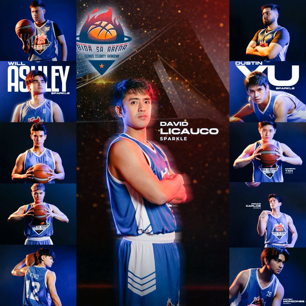 DavidsAdvocate's tweet photo. Kumpleto na ang Team Sparkle na siyang mga #BidaSaArena sa pangunguna ni team captain, #DavidLicauco 

Abangan sila sa nalalapit na ultimate celebrity showdown, very soon! 🔥🏀

For more updates stay tuned to @widefilmprod social media accounts. https://t.co/Rx9y6btL2Z