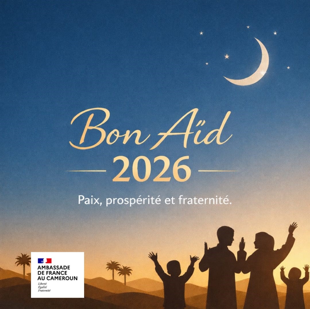FRauCameroun's tweet image. 🌙 #Aïd Moubarak!  
À l’occasion de l’Aïd, l’Ambassade de 🇫🇷 au 🇨🇲 adresse ses vœux les plus chaleureux à toutes celles et ceux qui célèbrent cette fête. 
Que ce moment de partage, de générosité et de solidarité apporte paix, santé et prospérité. 
#FranceCameroun 
#VivreEnsemble
