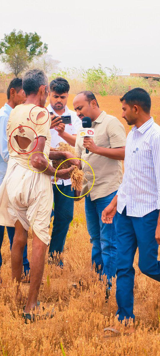 इस किसान कौम की मेहनत और फिर प्राकृतिक बर्बादी का दर्द क्या जाने AC में बैठकर नीति बनाने वाले अधिकारी और जनता को गुमराह करने वाले दोगले नेता ! 
एक वक्त आयेगा जब यह किसान कौम सिर्फ फोटो में दिखेगी सब कैमिकल के बने चीजों से पेट भरेंगे वर्ना वक्त रहते चैत जाओ !