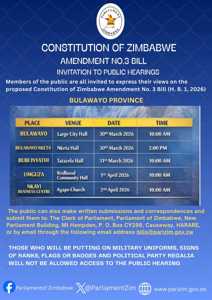Parliament of Zimbabwe tweet media