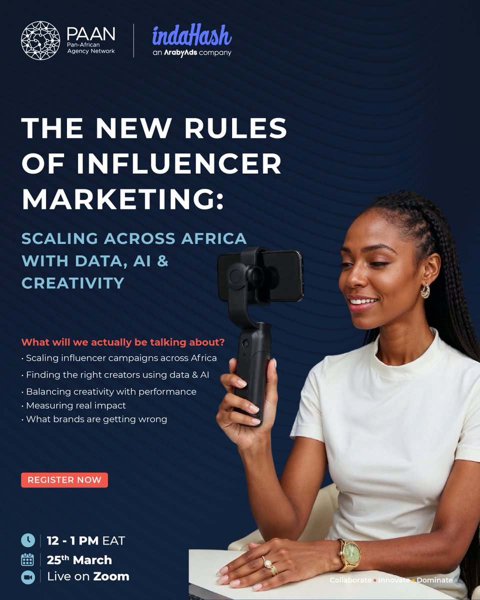 Everyone is doing influencer marketing.
Very few are doing it well.

This session is designed for:
- Agencies looking to scale and improve campaign performance
- Brands looking to build authentic, high-impact partnerships

Register here: tinyurl.com/y9exdx7t

#PAANWebinar
