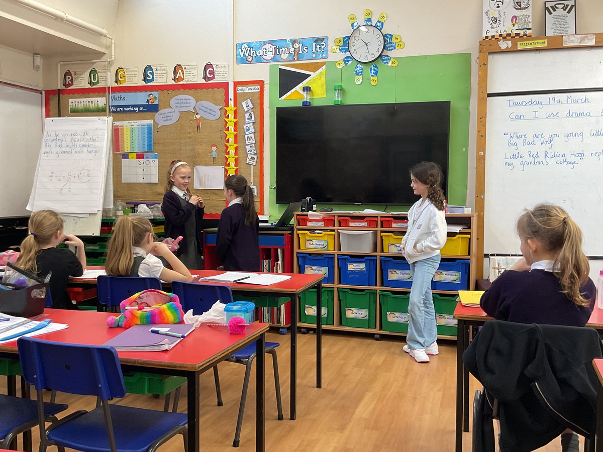 SPBYear4's tweet photo. Year 4 practising and performing role plays of Little Red Riding Hood but with a twisted ending!
#stpbwriters https://t.co/QGzbsyfUvi