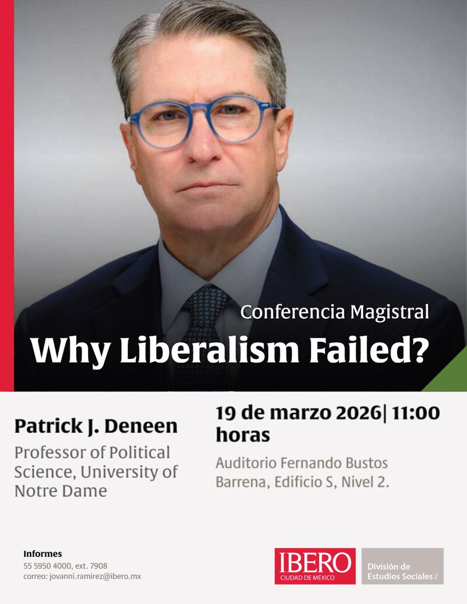 ¿Ha fallado el liberalismo?

Hoy, conferencia magistral “Why Liberalism Failed?” con Patrick J. Deneen, profesor de Ciencia Política en <a href="/NotreDame/">University of Notre Dame</a>.

🕓 11:00 h
📍 Auditorio Fernando Bustos Barrena, Edificio S, Nivel 2