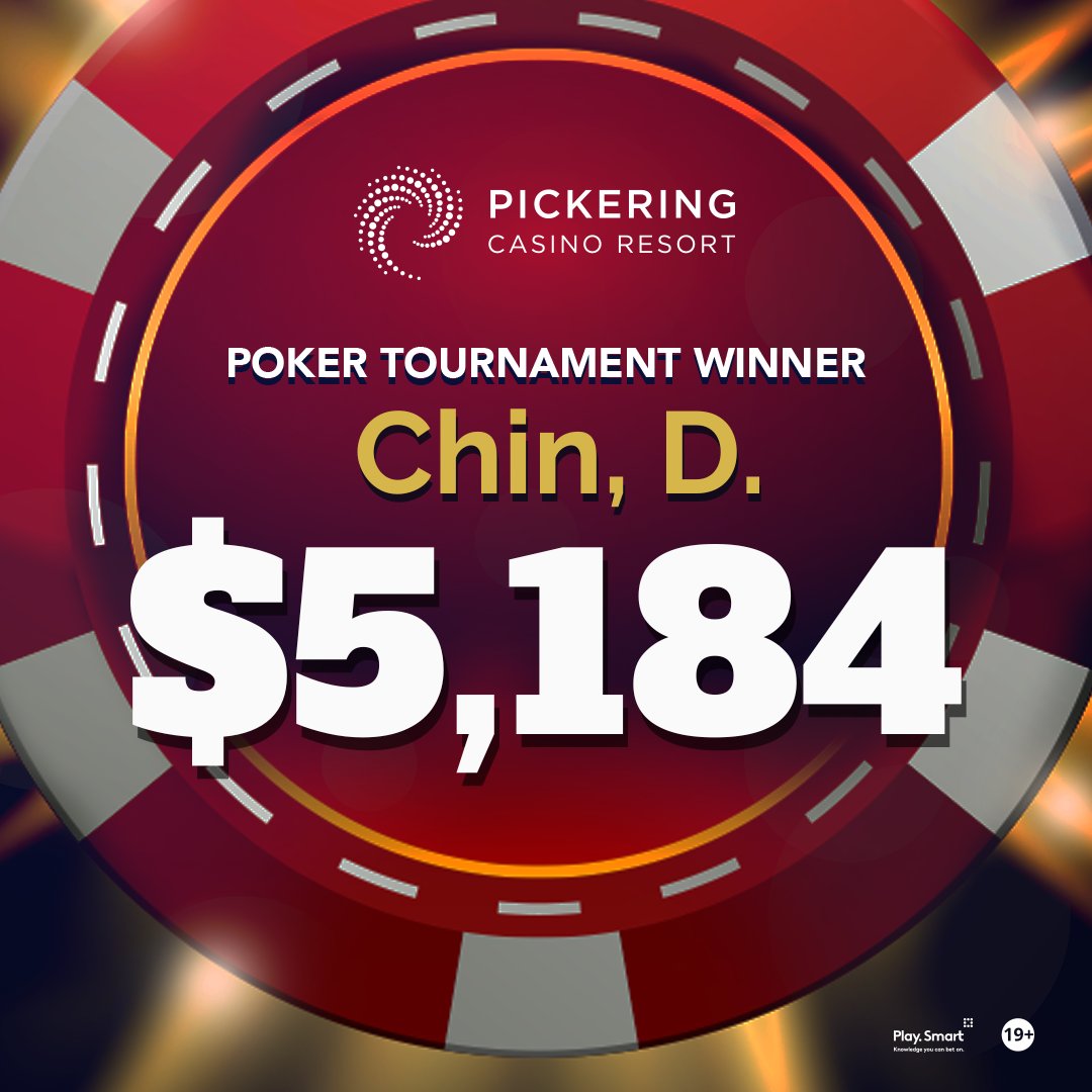 PickeringPoker's tweet photo. Congratulations to our winners of the Two $200 Turbo Poker Tournaments on Tuesday, March 24, 2026! 🏆
With 120 Entries (12:30) 79 Entries (8:30)
$19,200 Prize Pool (12:30) $12,640 (8:30)
Top 12 payouts (12:30) Top 8 payouts (8:30)

The next Poker Tournament on deck, Thursday, March 19, 2026 – $575 NLH .Don't miss your chance to shuffle up and deal your way to victory. Visit https://t.co/52PE36NKlB for more details.

19+. If you gamble, PlaySmart.