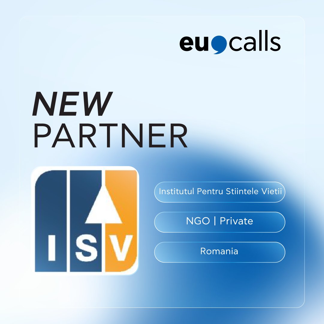 eucallsnet's tweet image. 🗣Introducing our new #EUcallspartner, Institutul pentru Științele Vieții (ISV)!

#ISV, based in Romania, is a NGO dedicated to advancing knowledge through scientific research, education, and innovation.

🤝Explore their profile: app.eucalls.net/partner/21692

#eucalls