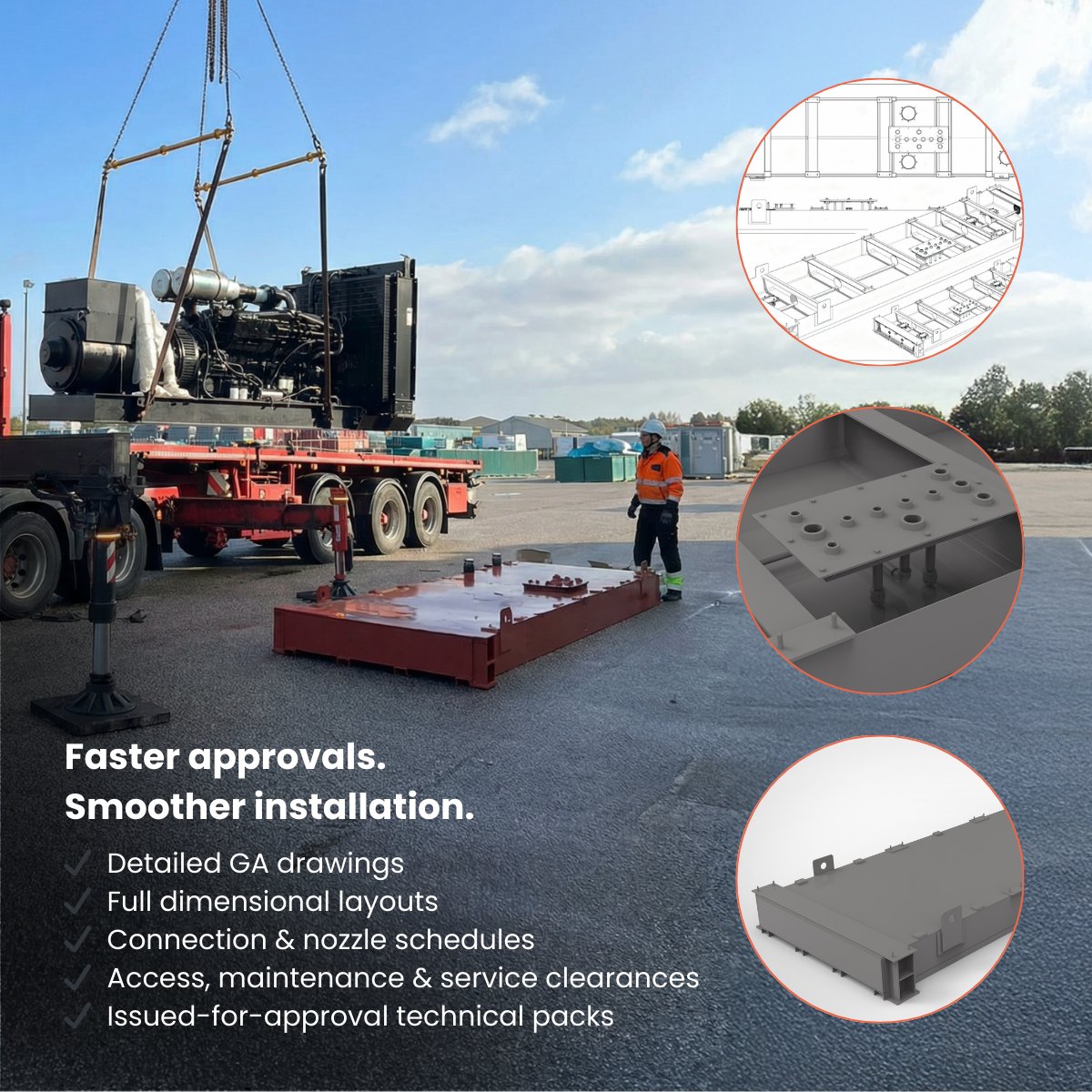 Power generation projects demand clarity before fabrication.

Atlantis supports every system with:
• Detailed GA drawings
• Full layouts &amp; nozzle schedules
• Maintenance clearances
• Issued-for-approval technical packs

shorturl.at/nufHy

#PowerGeneration #Engineering