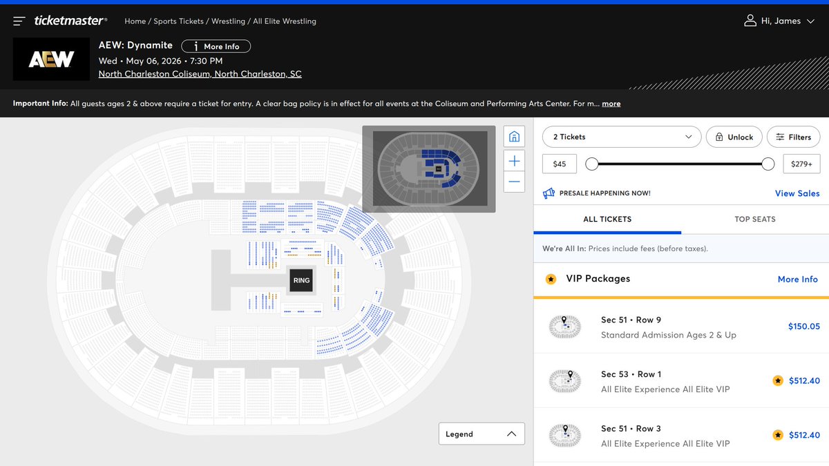 AEW Ticket Map Updates tweet media