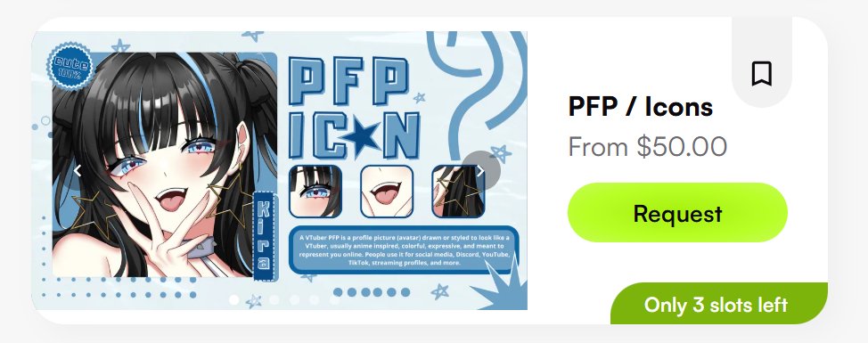 🚨PFP / ICON COMMS ARE OPEN🚨

Starting from $50 and only 3 slots left!! Perfect for vtubers, streamers, or anyone who wants a cute icon for socials ☆ Come grab a slot before they’re gone (≧◡≦)

#VGenComm #ENVtuber
