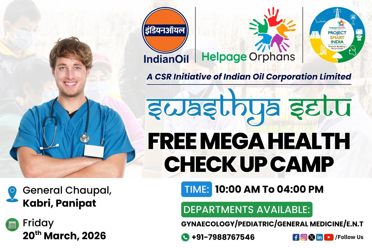 hoindofficial's tweet photo. > Free General Health Check Ups & Screenings
> Expert Consultations
> Free Medicines
> Community Impact
#HealthCamp #CommunityHealth #PreventiveCare #WellnessUpdate #FreeHealthCheckup #HealthForAll #CommunityCare #NewProjectStart #HealthAwareness #healthylifestyle #healthcare https://t.co/y1DwVebwew