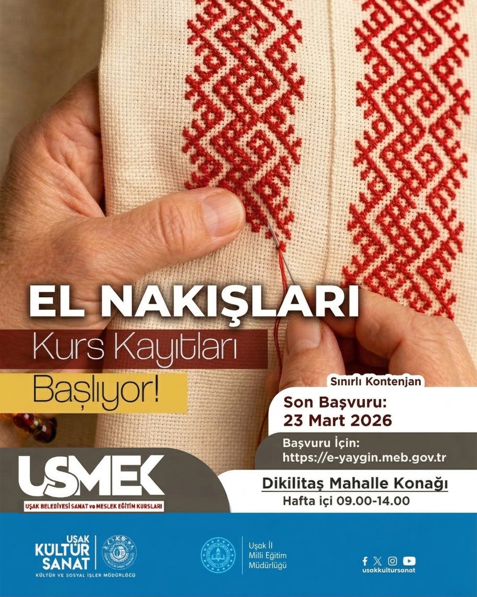 Uşak'ta kurs kayıtları devam ediyor.