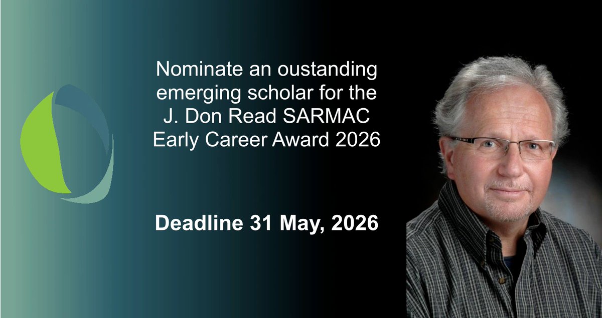 OfficialSARMAC's tweet photo. We now have an award AND a grant call open! The J. Don Read Early Career award [https://t.co/cGhyEcIlB5] closes May 31st, and the Student Research Grant [https://t.co/plxwVX5Pvh] closes this month: March 31st. Apply via the website, and please share! https://t.co/2ax9P39FnU