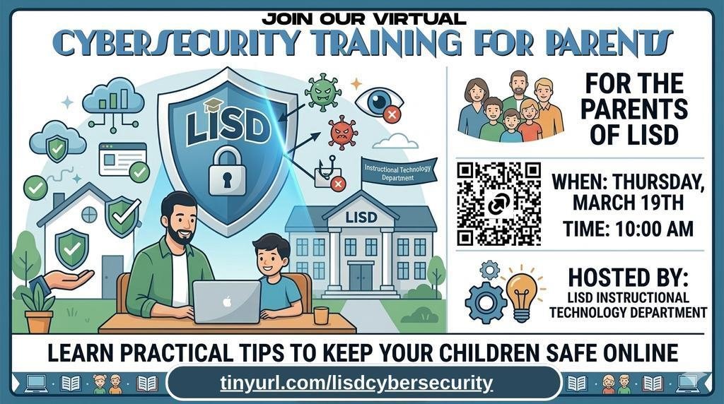 NjohnsonPierce's tweet photo. Join us for a virtual cybersecurity parent meeting!
Learn how to keep you and your children safe online.
📅 Thursday, March 19
⏰ 10:00 AM
💻 https://t.co/ceCRsDr11e https://t.co/xN3Rwit6ql