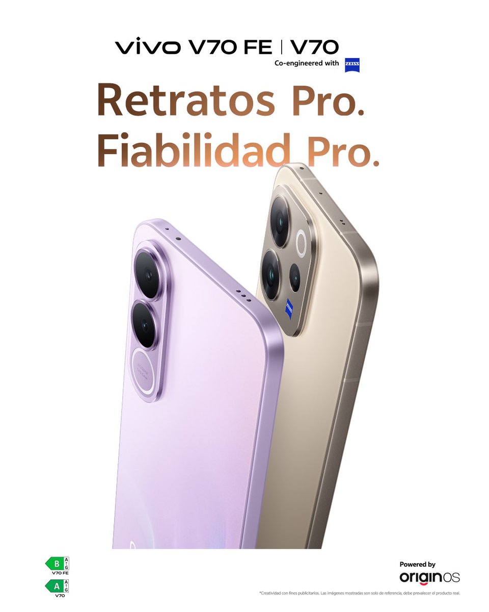 vivo_espana's tweet photo. vivo V70FE se une a la serie V70 para que los retratos top y la calidad de vivo sigan evolucionando, ofreciéndote una nueva opción con bien de identidad y experiencia. ❤️ https://t.co/A2T7SVmvYs