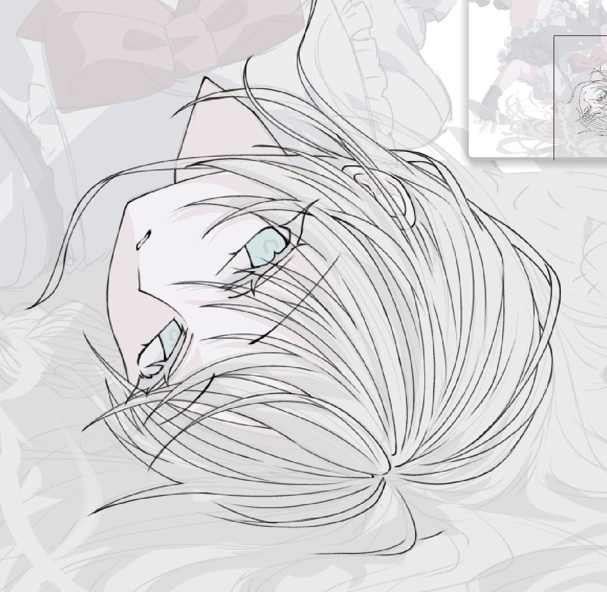 父さんが左(3年くらい前の絵)の髪の描き込みの方が好きって言ってたから久しぶりにやってみた(右)けどこれ頭おかしくなる 