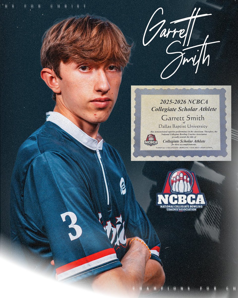Congratulations Freshman Garrett Smith for being named a 2025-26 Collegiate Scholar Athlete by the National Collegiate Bowling Coaches Association! 

This award is presented each season for student-athletes who have a cumulative GPA of 3.5 or higher. An outstanding achievement!