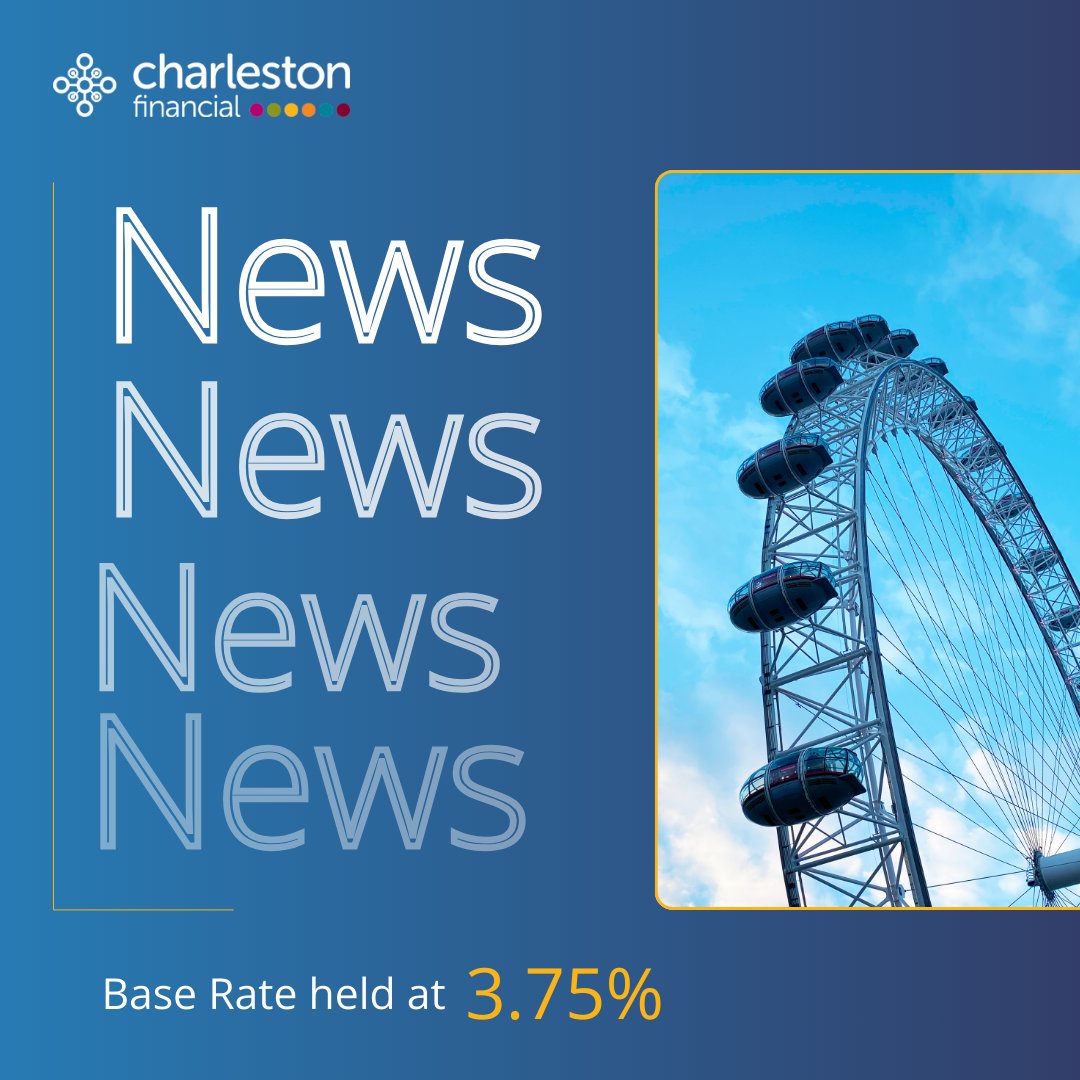 📊 Base Rate Update
The Bank of England has announced today’s rate decision which will be held at 3.75%