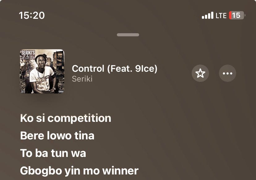Seriki Omo Owo
Your fave rapper go tear ACL
He don’t force it just like a faucet 
Yoruba hip hop at it peak 🔥🔥🔥
You won’t be able to relate if you were not there.