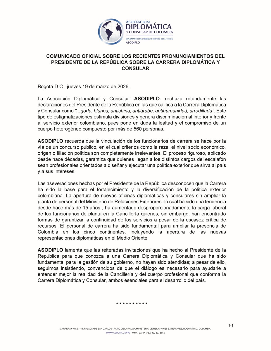 Asoc.Diplomática y Consular de Colombia tweet media