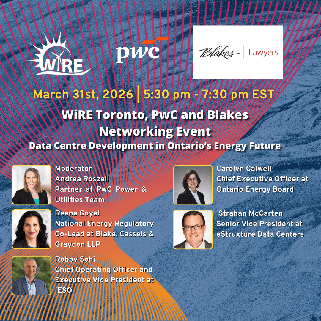WiRE_Canada's tweet image. Join WiRE, PwC &amp;amp; Blakes to discuss Ontario's Data Centre future! ⚡️Hear from leaders on the legal and regulatory shifts shaping our grid. Open to all professionals and students. 📍 Networking &amp;amp; Refreshments included. Register now! 🔗zurl.co/vsrKh  #Energy #WiRE