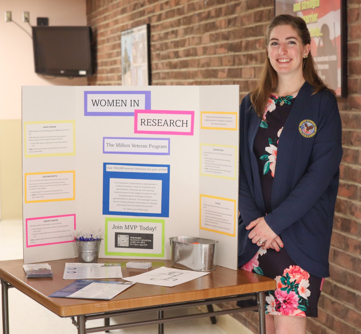 Salem VA Health Care System’s Million Veteran Program (MVP) staff member, Kimberly Birkett, recently shared information about MVP in the Women’s Health Clinic in recognition of Women’s History Month. 
VA’s MVP is making health discoveries in areas that matter to