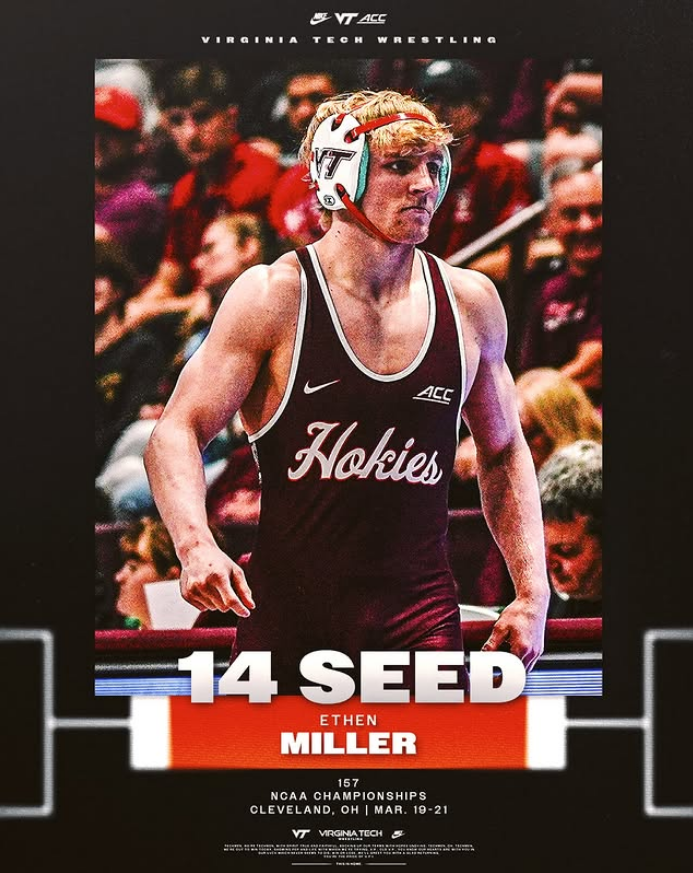 ParkHillWrestle's tweet photo. Good luck to Park Hill Alum Ethen Miller as he kicks off his NCAA National Tournament today in Cleveland. Wrestling starts at 11am on the ESPN platforms. https://t.co/4S5VoUNO7Z