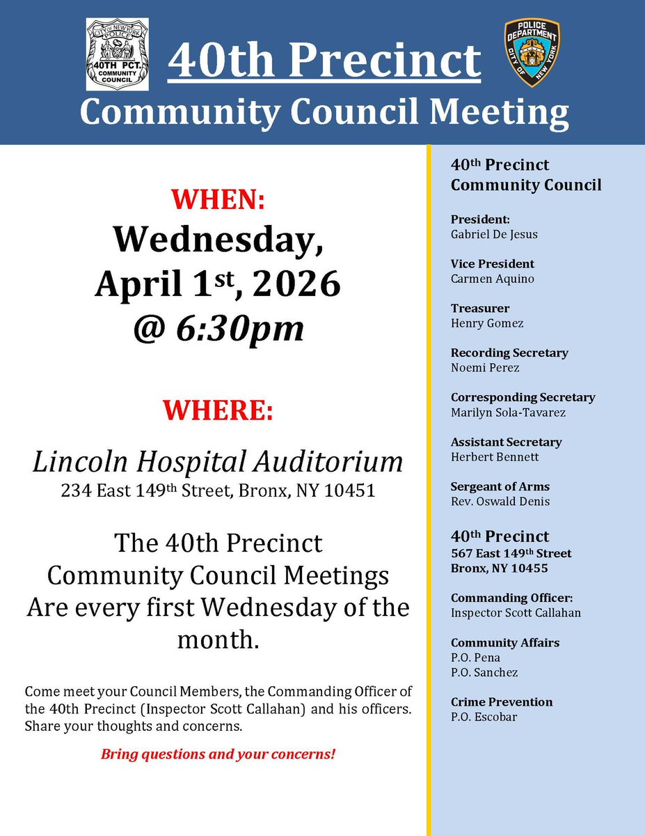 NYPD 40th Precinct tweet media