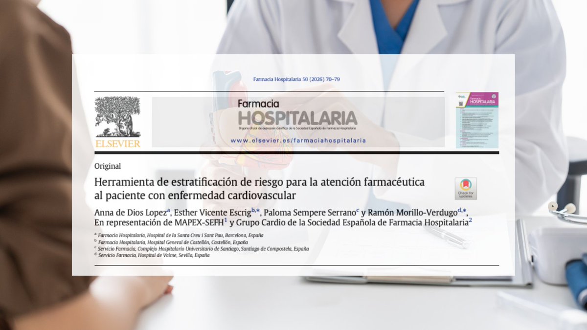 🆕 Herramienta de estratificación de riesgo para la atención farmacéutica al paciente con enfermedad cardiovascular <a href="/cardio_sefh/">Grupo Cardio SEFH</a> <a href="/mapex_sefh/">Mapex_sefh</a> #RevistaFarmaciaHospitalaria revistafarmaciahospitalaria.es/es-herramienta…