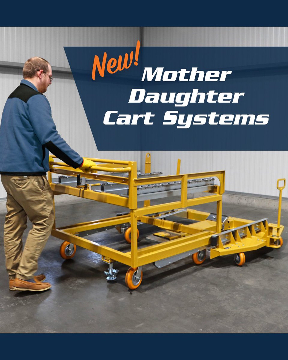 BHSbuilt's tweet photo. One system. Two solutions.

✔ High-volume transport
✔ Point-of-use delivery

Meet the Mother Daughter Cart System from BHS, built to keep your operation moving: https://t.co/f8z5hzVgoV https://t.co/QlEY5CBhEG