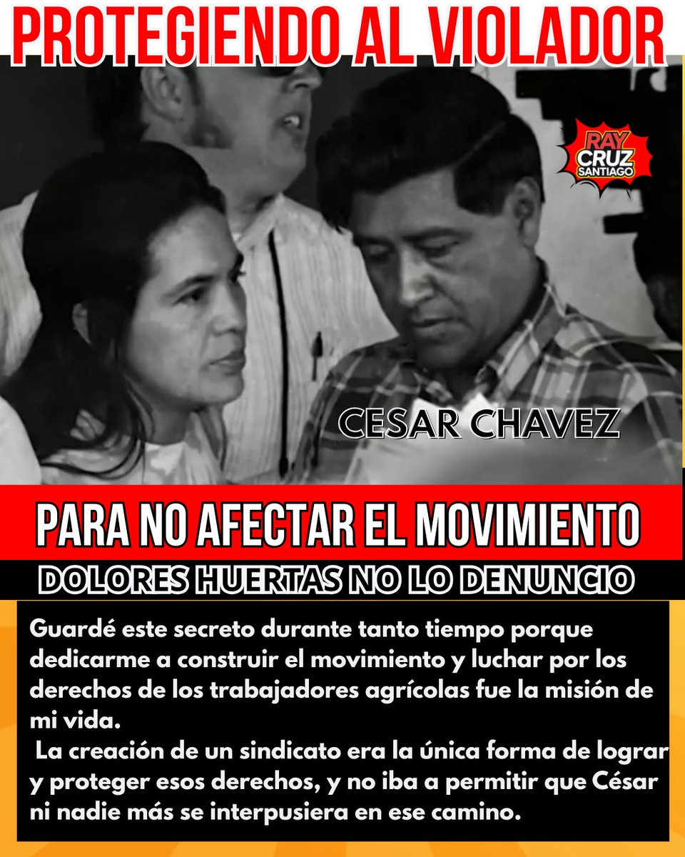 🚨 ¡INDIGNANTE Y VERGONZOSO! 🚨

¿Proteger a un violador para “no afectar el movimiento”? Eso no es lucha… eso es traicionar a las víctimas.

Hoy señalo con firmeza: Dolores Huerta no puede estar por encima de la verdad ni de la justicia.

✊ Ninguna causa, por grande que sea,