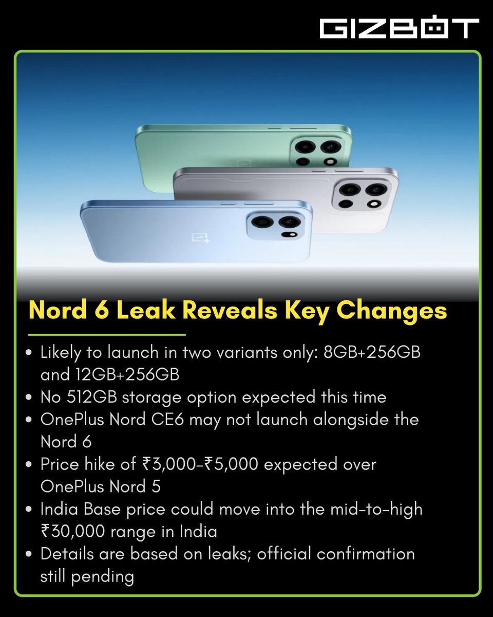 OnePlus Nord 6 Leak Reveals Storage Options