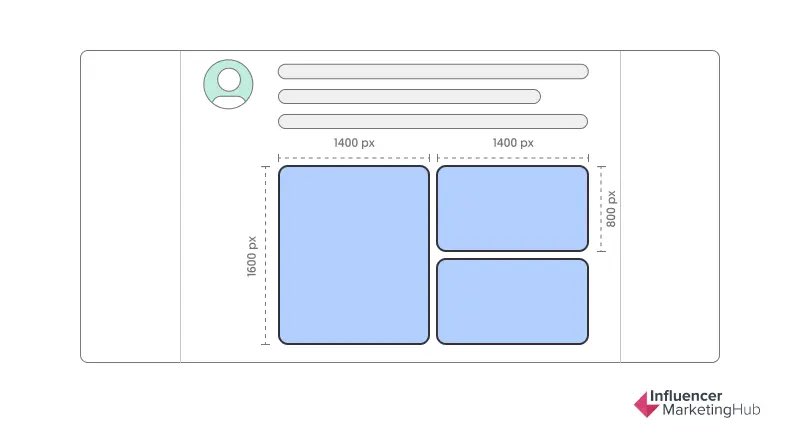 ช่วงนี้ใช้ Layout โพสต์แบบนี้บ่อยมาก เพราะรู้สึกว่าโพสต์รูปเดียวมันน้อยไปและโพสต์ 4 รูปเยอะไปแล้วรูปจม ตอนนี้เลยโพสต์เป็นแบบนี้ครับ ( รูปจาก Influencer marketing hub ) ใช้รูปหลัก แล้วรูปรองใช้ระบบครอปของทวิตได้ขนาดพอดีเลย ลองใช้กันดูน้าา เวลาทำใบเมนูอะไรงี้ ดูดีมาก
