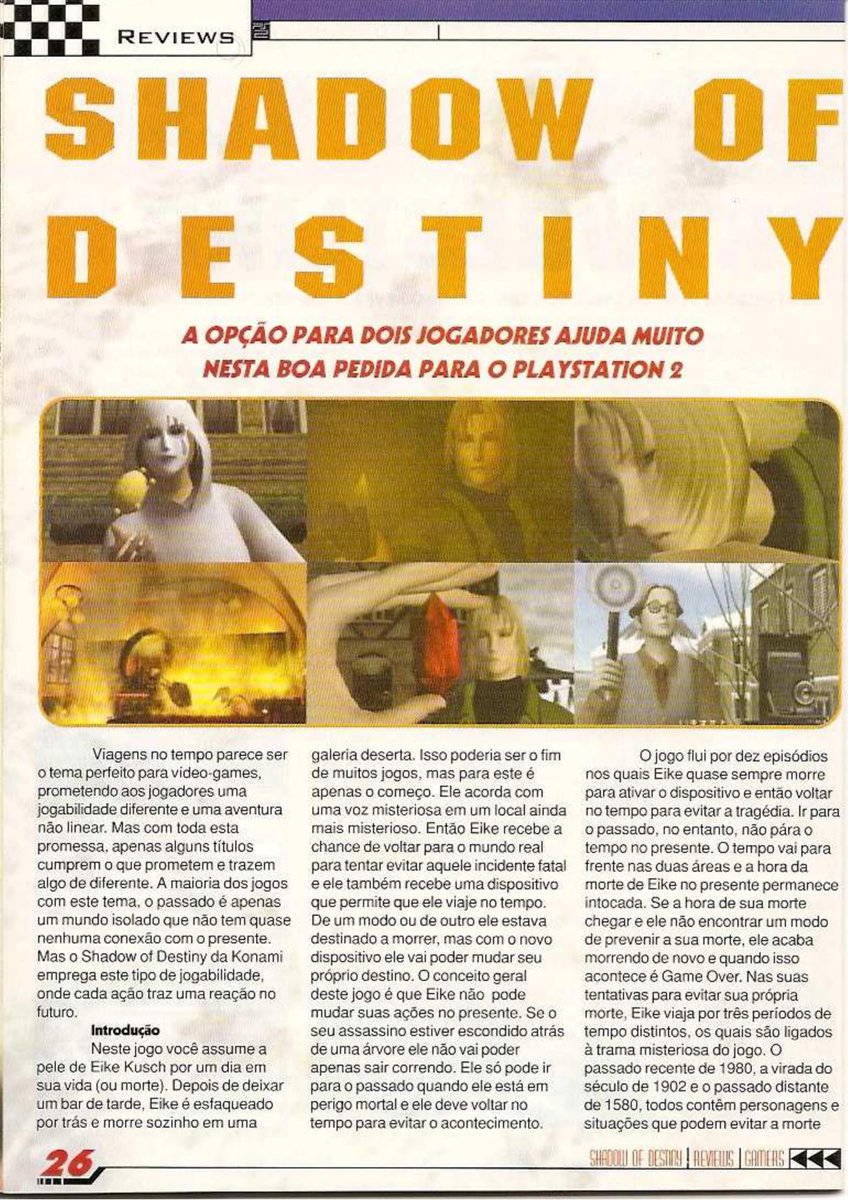 K_M_Sayuri's tweet photo. Gamers Magazine (Brasil) - Issue 80, 2001

#shadowofdestiny #shadowofmemories https://t.co/V7Tw2xEWXD