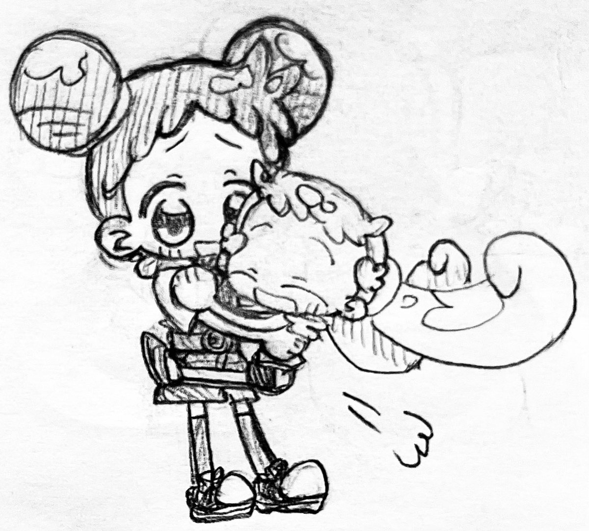 今日の裏紙落書きはハナちゃんを描いたよ🌼