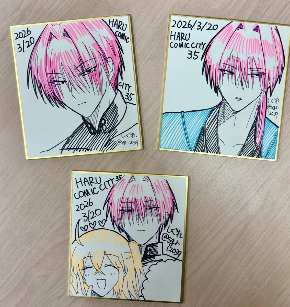 頒布物漫画1種類なの寂しいので色紙も描きました
お一人様1枚までで価格は500円です
空白箇所にお名前書かせていただきます 